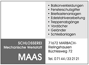 Anzeige Schlosserei Maas