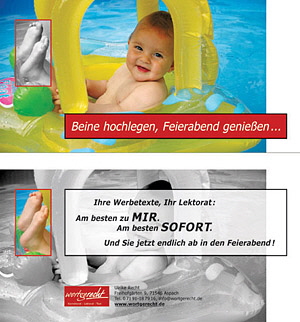Werbepostkarte wortgerecht.de
